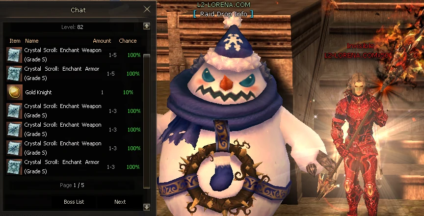 Detailed Boss Drops